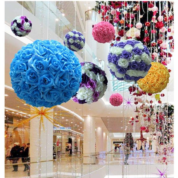 

decorative flowers & wreaths arrival 12"/30 cm artificial rose silk flower kissing balls christmas ornaments birthday wedding party dec