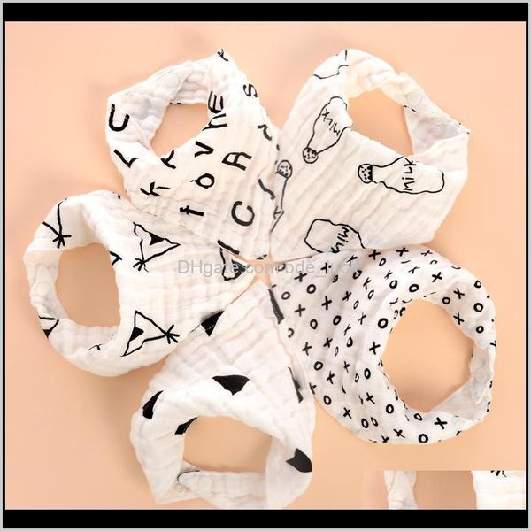 

hair baby, kids & maternitybaby bibs boy girl gauze water absorb bib cloth triangle cotton baby scarf burp christmas aessories drop delivery, Slivery;white