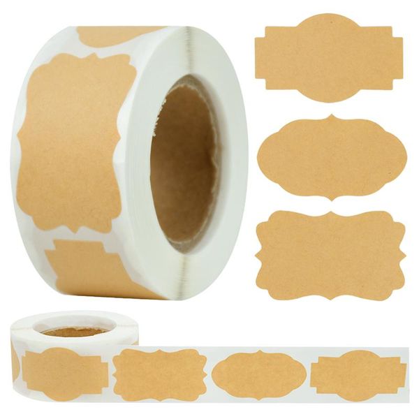 

party decoration 300pcs handmade blank sticker vintage kraft paper label for gift box seal tag diy container glass bottle classifing mark