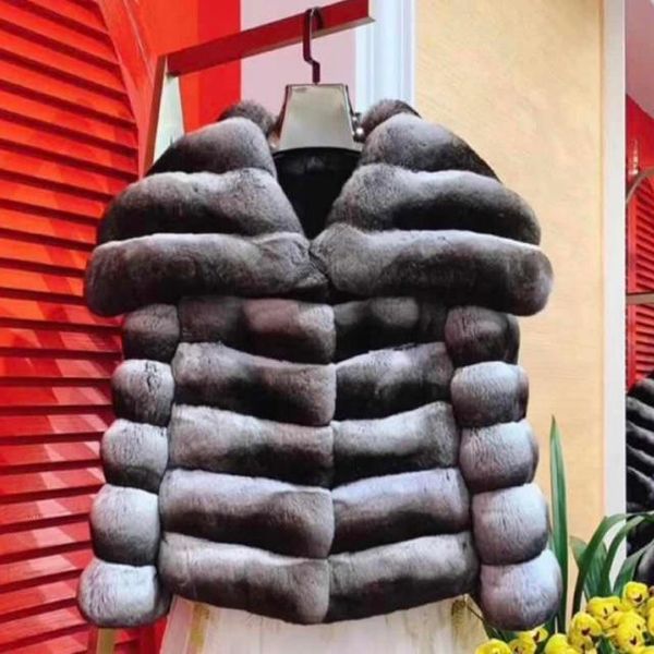 

women's fur & faux hign end luxury women coat jacket real rex outwear winter fashion overcoat customize-, Black