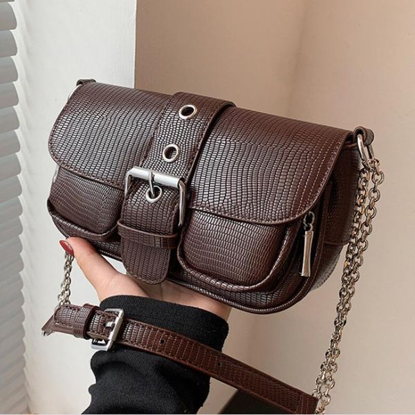 

evening bags luxury lizard pattern square underarm bag 2021 high-quality pu leather designer handbag shoulder messenger