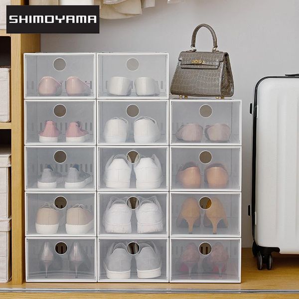 

clothing & wardrobe storage shimoyama 1pc fold shoe boxes plastic stackable drawer box thickened dustproof combined organizer cabinet