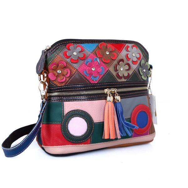 

2021 new european shoulder single leather and fashion american cross-border cowhide color bag hit print snake messenger suede handbags smxs