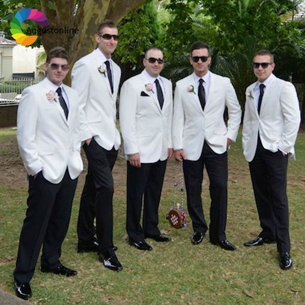 

men's suits & blazers white men for wedding bridegroom groomsmen groom prom blazer slim fit formal custom tuxedo terno traje hombr, White;black
