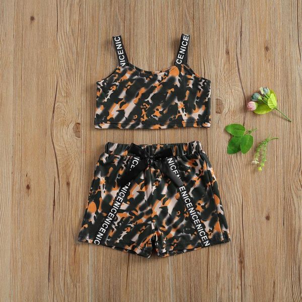 

baby tank + skirt leopard pattern letter camisole elastic waist summer clothing fun-filled birthday costume and other events sets, White