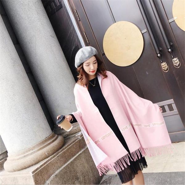 

scarves women pashmina winter spring wrap shawl thick women's scarf solid warm cotton cashmere wool blended brushed, Blue;gray