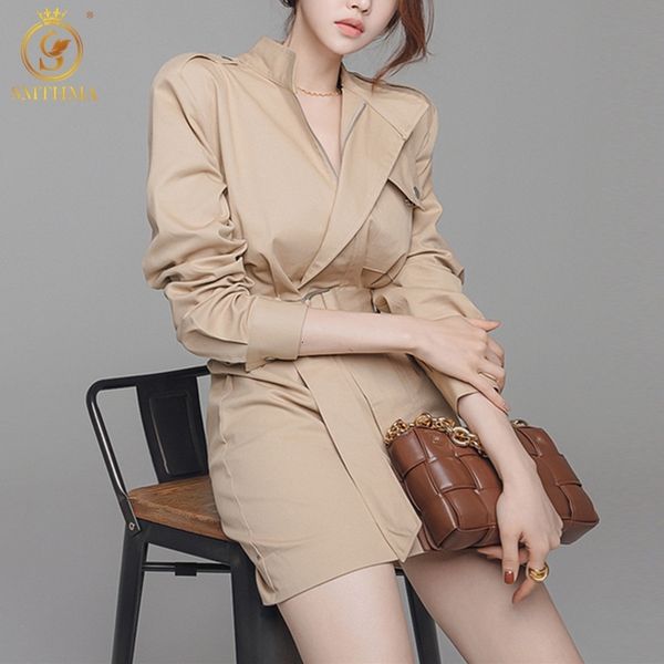 

casual dresses 2021 spring women arrivals design elegant vintage asymmetrical korean style solid chic es robe i96f, Black;gray