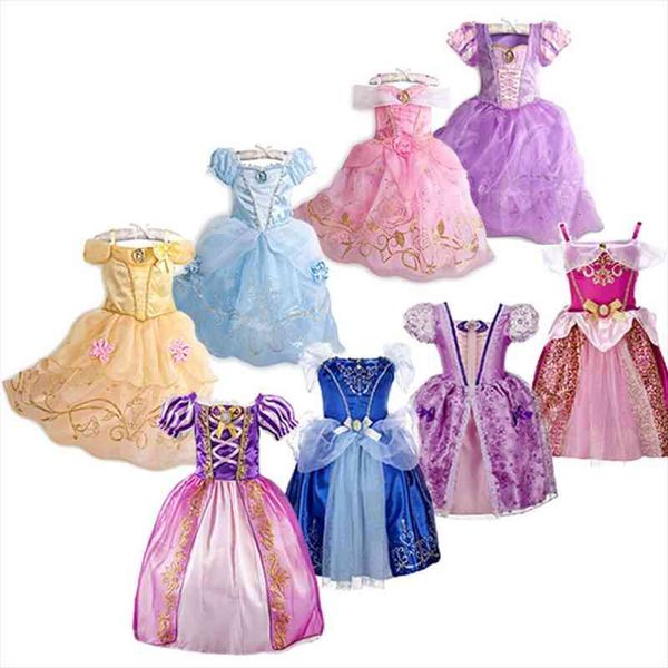 

little girl rapunzel costume dress party fancy princess christmas cosplay belle sleeping beauty cinderella carnival disguise, Red;yellow