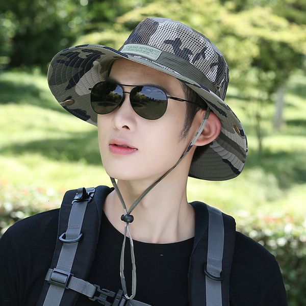 

new fisherman's hat outdoor summer sunshade men's casual sunscreen korean pure color sun, Blue;gray