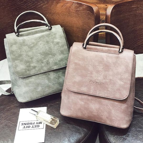 

outdoor bags fashion women backpack pu leather travel large student computer bag