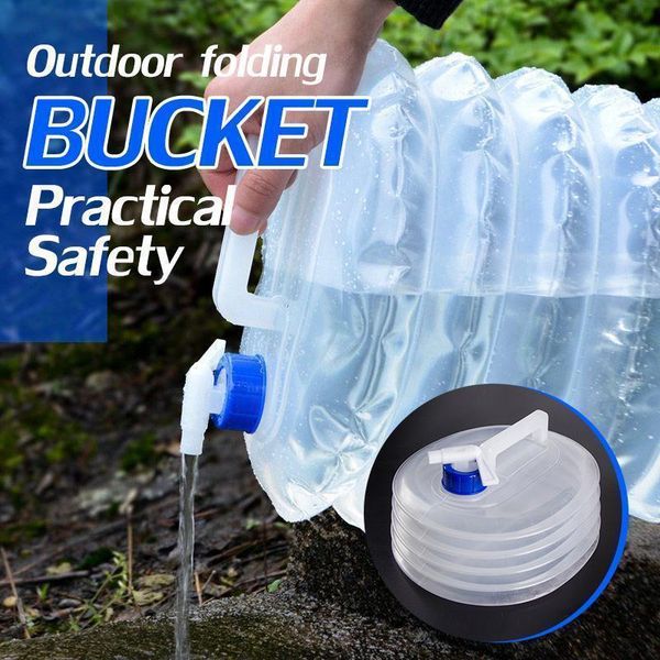 

outdoor collapsible water bag camping foldable containers hiking portable survival storage carrier 3-15l party favor