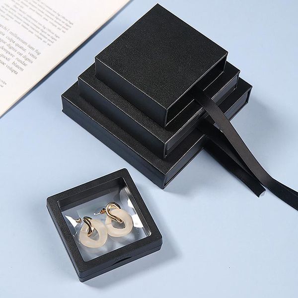 

jewelry pouches, bags pe film brooch coin gems storage box dustproof exhibition decoration suspended floating ring earrings display rack cas, Pink;blue