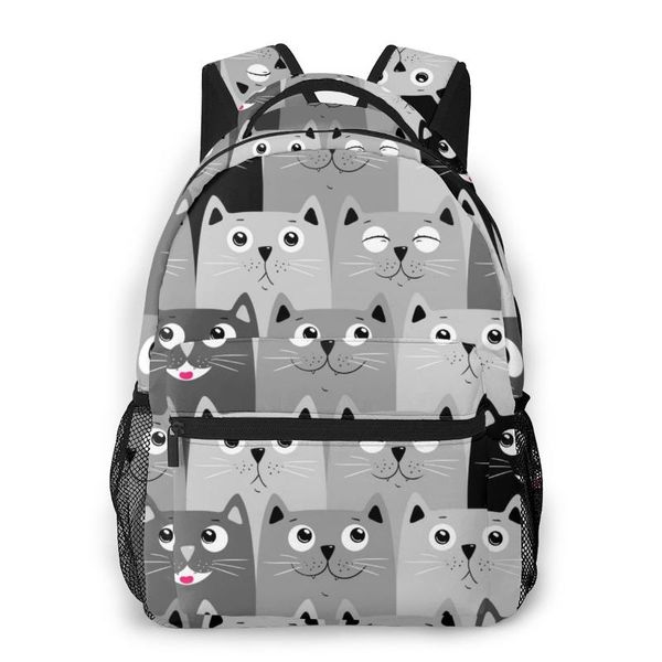 

backpack mountaineering cute cats face shoulder bags backpacks