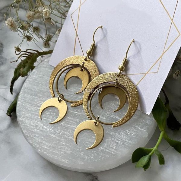 

dangle & chandelier geometric crescent moon earrings drop phase boho witchy hippie statement jewelry minimalism punk women gift vintage, Silver