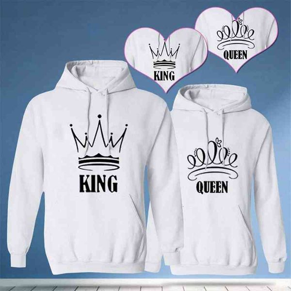 

king queen lover sweatshirt spring autumn hooded hoodies harajuku sweatshirt woman long sleeve, Black