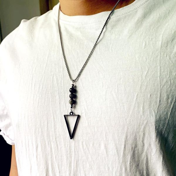 

pendant necklaces triangle necklace for men vintage hollow ball pave crystal long chain women fashion jewelry gift, Silver