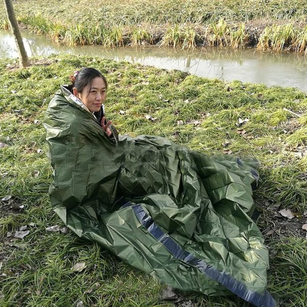 

portable camping emergency sleeping bag envelope type reusable folding for outdoor travel bags