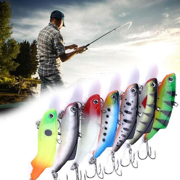 

1pcs vib ice fishing lure soft lead bait pesca 7cm artificial sinking 17g tackle wobbler winter k1c0 hooks