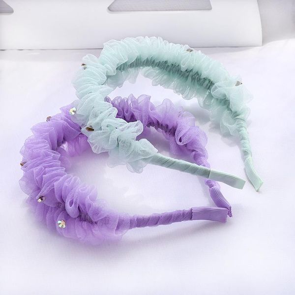 

hair clips & barrettes korean fashion solid color yarn hoop for women rhinestone hairband headband headwear party accessories, Golden;silver