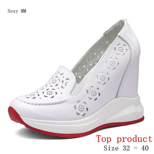 

dress shoes loafers platform women casual wedges high heels wedge heel genuine leather small plus size 32 33 - 40, Black