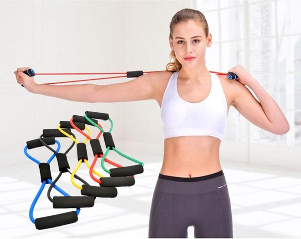 

yoga 8 word chest resistance band gum fitness expander rope workout muscle rubber elastic for sports exercise bands