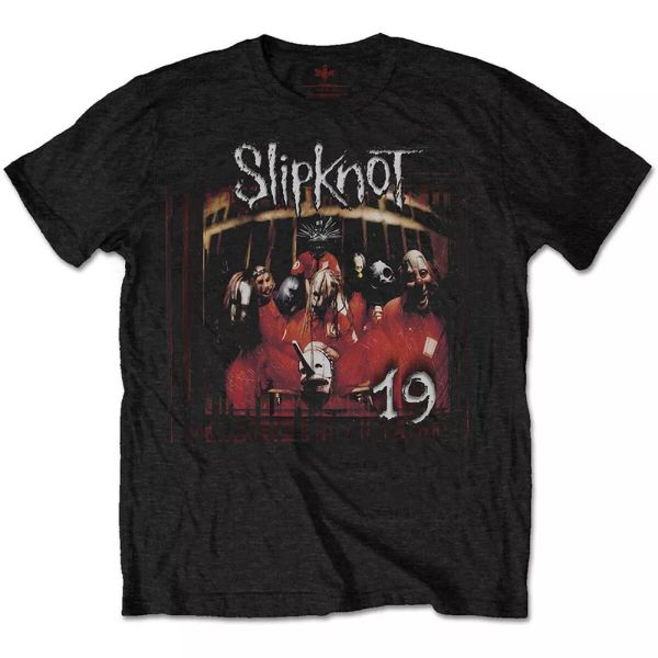 

slipknot 19 years official t-shirt men unisex, White;black