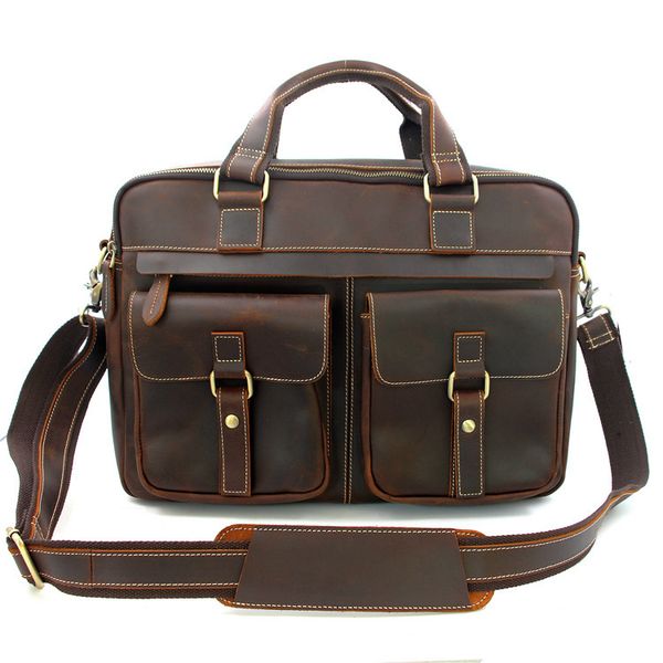 

crazy horse leather busins men's bag selling portable briefcase shoulder
