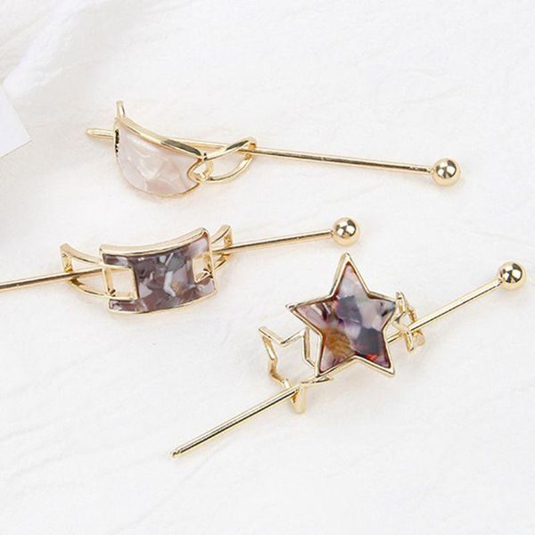 

women vintage alloy hair slide stick minimalist hollow acetate gepmetric hairpin 1