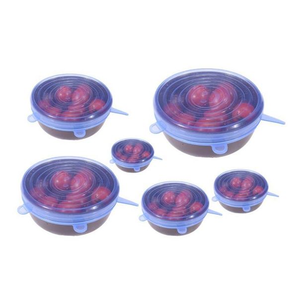 

kitchen storage & organization 6pcs/set universal accessories silicone reusable wrap bowl cover stretch lids cooking cookware tools