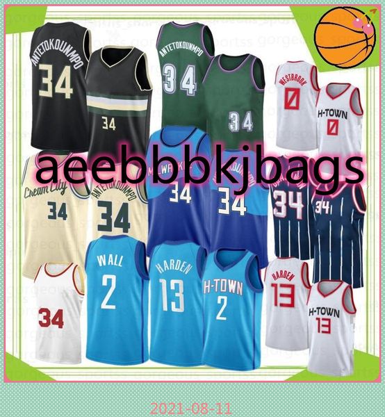 

giannis 34 antetokounmpo ncaa basketball jersey college men jerseys james 13 harden john 2 wall hakeem 3 4 olajuwon 2021 stock, Black;red