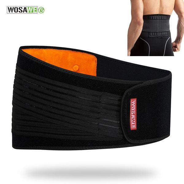 

waist support wosawe sports lumbar brace belt trimmer double adjust back pain relief motocross gym fitness, Black;gray