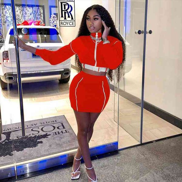 

casual skirt set office short women tracksuits jacket coat turn collar zipper belt mini dress suits for, Gray