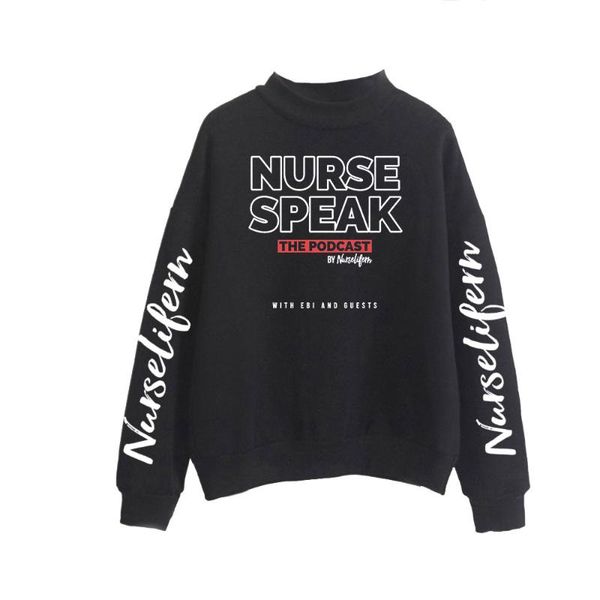 

men's hoodies & sweatshirts frdun 2021 nurselifern 2d print women men high collar sweatshirt casual turtlenecks clothes, Black