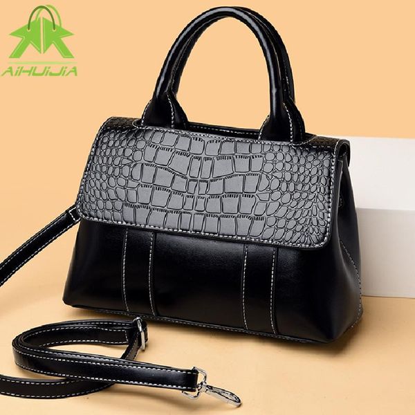 

cross body luxury design ladies handbag fashion crocodile pattern travel shoulder bag 2021 pu leather women messenger bags