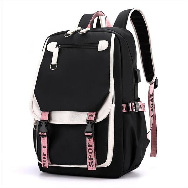 

nylon lapbackpack women school bags for teenage girls preppy style large capacity usb back pack rucksack youth bagpack