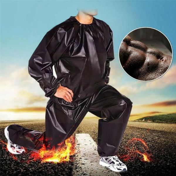 

gym clothing heavy duty fitness weight loss sweat sauna suit exercise anti-rip black s8c1, White;black