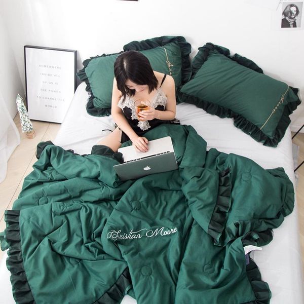 

comforters & sets high-end luxury embroidery quilted quilt pillowcase bedding throws air condition summer comforter blankets for adults kids