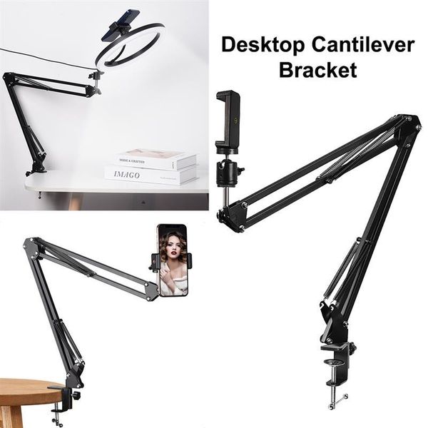 

mobile phone tablet holder long arm flexible stand folding universal bracket for cellphone bed deskmount metal clamp support tripods