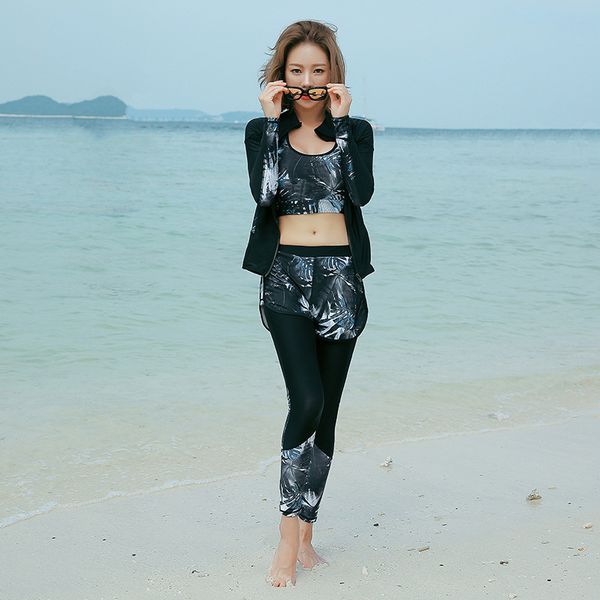 

trousers diving sleeve suit swimming split long couple, White;black