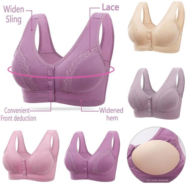 

bras sports bra crop fitness women front buckle breathable sport for gym female underwear push up lingerie, Red;black