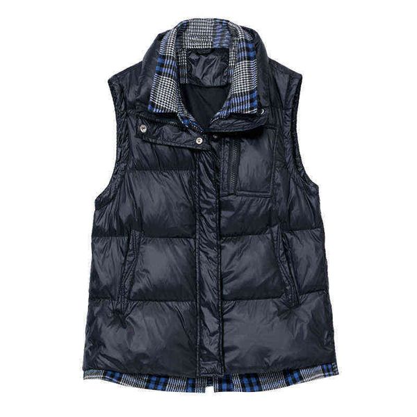 

down cotton vest women's 2021 autumn winter korean camisole short fake two-piece et, Black;white