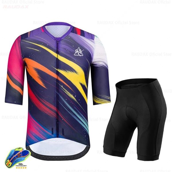 

cycling jersey 2021 pro team raudax men set racing bicycle clothing suit breathable mountain bike clothes sportwears sets, Black;blue