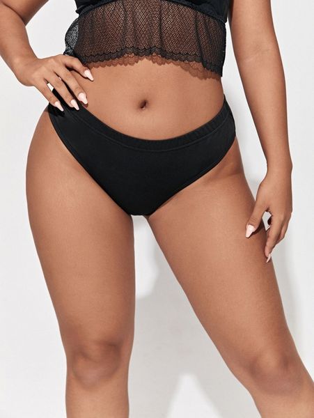 

plus plain panty 44g0#, Black;white