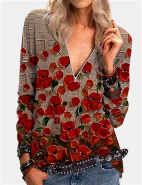 

jumpers mid sleeve loose casual womens shirt v neck pullovers tee shirts woman summer flowers blazers female c0469, White