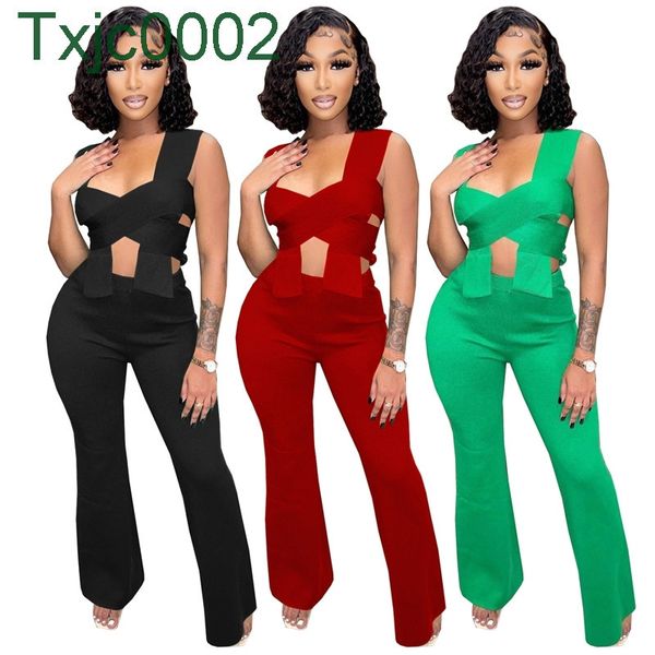 Frauen Zwei Stück Hose Set Designer schlank Sexy Unregelmäßige Ärmel Lose Hosen Einfarbig Damen Casual Mode Anzug 3 farben