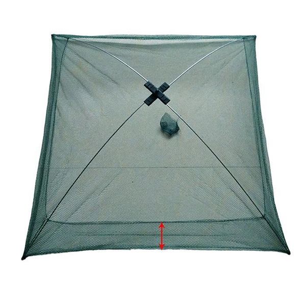 

fishing accessories portable outdoor tools 60*60cm folding net nylon shrimp bait cage fishnet