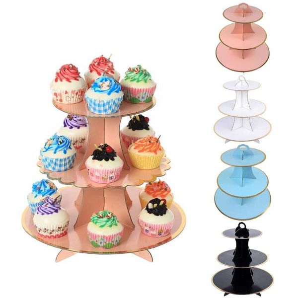 

gift wrap stobag 3 tier cake stand paper thicken dessert tower event & party favours for weddings birthday cardboard cupcake