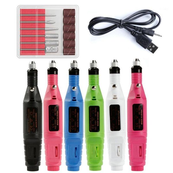 

electric apparatus for manicure usb cable cuticle gel remover tool nail art milling drill bits grinding cutters pedicure machine1