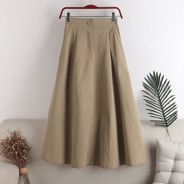 

skirts women summer a-line cotton high waist femme faldas jupe saia spring clothes llbb, Black