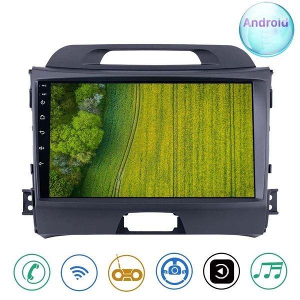 Android 10.0 Araba DVD 2Din 9 Inç Wifi Kafa Ünitesi Radyo Ses GPS Multimedya Oynatıcı 2010 2011 2012 2013 2014-2015 Kia Sportage